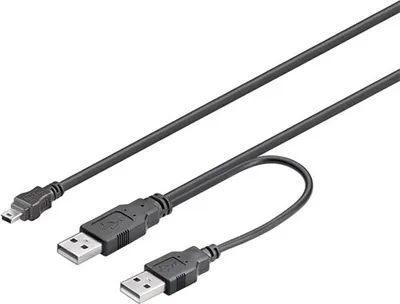 Obrázok produktu pre USB 2.0 Hi-Speed Dual-Power-Kabel, schwarz
