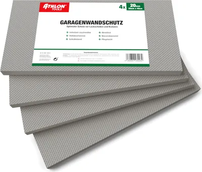 Produktbild von ATHLON TOOLS 4x MaxProtect Premium Garagen-Wandschutz selbstklebend - je 40 x 20 x 2,0 cm - Rammschutz Prallschutz Garagenpolster Türkantenschutz