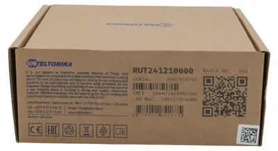 Obrázek produktu pro Teltonika RUT241 eSIM | Industrieller 4G-LTE-Router | Cat 4, 2x RJ45 100Mb/s, eSIM, Router, Černá, Hliník, Montáž na stěnu/tyč/DIN lištu, Průmyslové, Data, LAN, Výkon, WAN