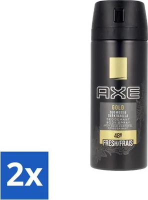 Produktbild von Axe - Deodorant Bodyspray - 48hrs Fresh - Gold - Oud Wood & Dark Vanilla - 150 ml - Vorteilspack - 2 Stücke
