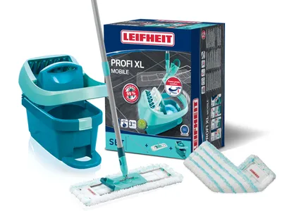 Produktbild von Leifheit Set Wischtuchpresse Profi XL mit Rollen und Bodenwischer