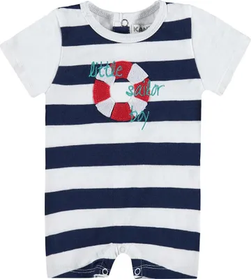 Immagine prodotto di Pagliaccetto da bambino a righe bianche e blu navy, piccolo marinaio, Kanz