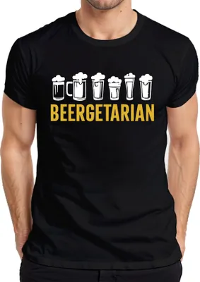 Produktbild von Beergetarian Bierliebhaber Geschenk Bierfan Craftbeer Kneipe Herren T-Shirt, Schwarz, L