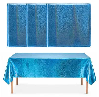 Productafbeelding van Blauwe glinsterende, waterdichte tafelkleed, 3 stuks, 274x137 cm