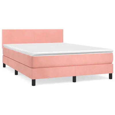Obrázok produktu pre vidaXL Boxspring posteľ s matracom Pink 140x200 cm Velvet