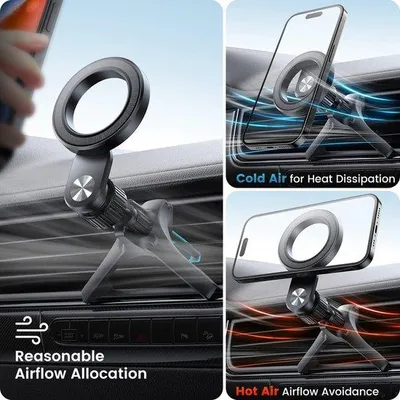 Image de Support magnétique pour voiture, rotation à 360°, mains libres
