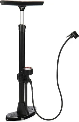 Produktbild von Famanu Fußpumpe mit Rahmenhalter für Fahrradreifen und Bälle - vielseitige Adapter