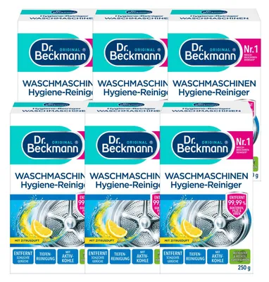 Produktbild von 6 x Dr. Beckmann Waschmaschinen Hygiene-Reiniger Zitrusduft  je 250 g