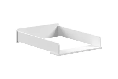 A white changing table attachment on a white background.