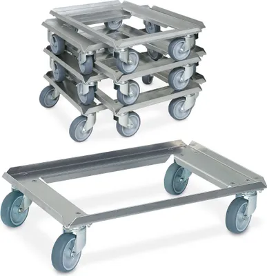 Produktbild von 7 Logistikroller für Behälter 600 x 400 aus Aluminium, Tragkraft 250 kg