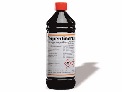 Produktbild von Terpentinersatz 1,0 l für Farben und Lacke, Pinsel- und Werkzeugreinigung, Öl- und Fettentfernung, Kindersicherheitsverschluss