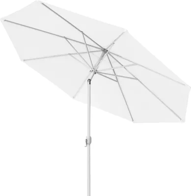 Produktbild von paramondo interpara Sonnenschirm, 3,5 m, rund, weiß, Gestell, weiß knickbar, Kurbelbedienung, Alu-Mast & Air Vent | Balkonschirm & Gartenschirm | Kurbelschirm