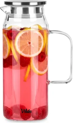Produktbild von Glaskrug mit Siebdeckel, 1,5 l Borosilikatglas
