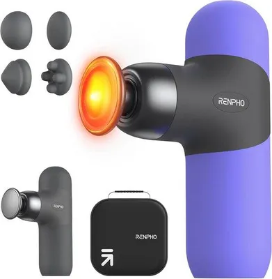 Productafbeelding van Famanu Mini Massagepistool met warmtefunctie - Draagbaar percussiemassageapparaat voor spiermassage