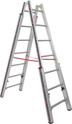 Produktbild von Alu Treppen-Stehleiter Mod. S30576 - Sprossenanzahl: 2 x 7, Länge max.: ca. 2,10 m