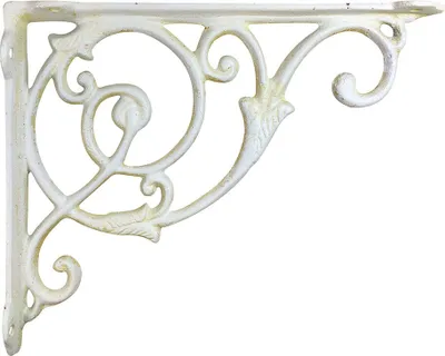Produktbild von Regalträger Shabby Chic Weiß Regalhalterung Gusseisen Antik-Stil 18x22cm