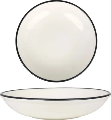 Produktbild von Rinart Tiefe Teller - Black Edge - Porzellan - 25 cm (1200cc)