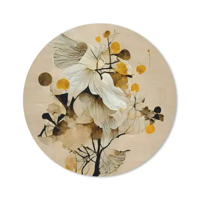 Produktbild von MuchoWow® Mauspad Mousepad Blumen - Pflanzen - Gold - Vintage 30x30 cm - Mousepads - Maus Mat - Pad - Mausunterlage - Tischunterlage - Schreibtischmatten