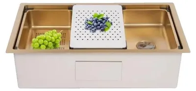 Zdjęcie produktu dla Zlewozmywak kuchenny, materiał ze stali nierdzewnej 304, wymiary 76 cm x 45,8 cm, kompatybilność z zabudową podblatową, otwór odpływowy 11 cm, styl pojedynczej komory