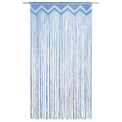 Produktbild von vidaXL Makramee Vorhang Blau 140x240 cm Baumwolle