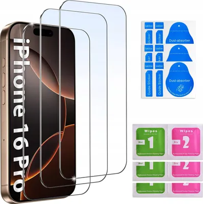 Obrázek produktu pro 3x TVRZENÉ SKLO 9H pro iPhone 16 Pro RYCHLÉ