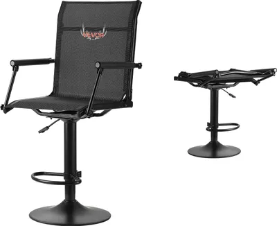 Produktbild von VEVOR Faltstuhl Campingstuhl Anglerstuhl mit gepolsterten Armlehnen, höhenverstellbarer Klappstuhl Gartenstuhl (136 kg belastbar) 360° geräuschlos drehbar, für Picknick Garten Outdoor Angeln