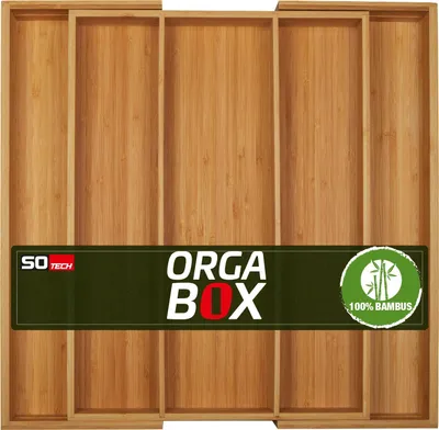 Produktbild von ORGA-BOX Bambus Besteckeinsatz ausziehbar 3 - 5 Fächer 350 / 580 x 470mm
