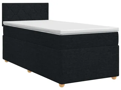 Zdjęcie produktu dla Łóżko kontynentalne z materacem Czarny 80 x 200 cm tkanina
