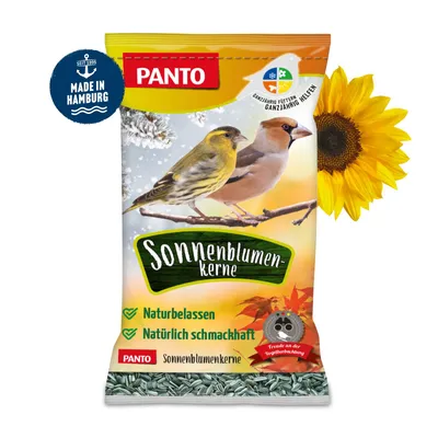Produktbild von PANTO Sonnenblumenkerne gestreift 4 x 2,5 kg - Wildvogelfutter Winterfutter