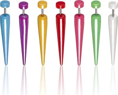 Produktbild von Karisma 1 Paar Fake Dehnstab Taper Acryl Perle Look Ohrring Ohrstecker 6mm Farbwahl - Grün