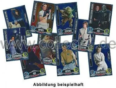 Produktbild von FAMOV1 - Spar 2 - 10 verschiedene Star/Zusatz Karten - Star Wars Force Attax - Movie Cards