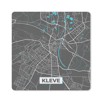 Produktbild von MuchoWow® Mauspad Mousepad Karte - Kleve - Blau - Stadtplan - Deutschland 30x30 cm - Mousepads - Maus Mat - Pad - Mausunterlage - Gaming