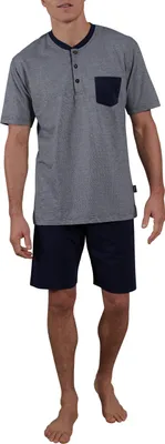 Produktbild von Ceceba Herren Pyjama Set Schlafanzug kurz Shorty Pure Baumwolle M L XL 2XL 3XL 4XL, Farbe:Blau, Größe:XL, Artikel:-8435 navy