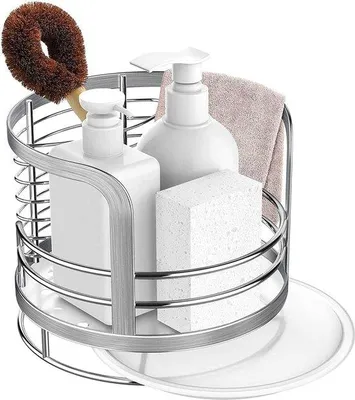 Obrázek produktu pro Organizér na kartáče na nádobí z nerezové oceli (16 x 16 x 13 cm) do kuchyňské linky