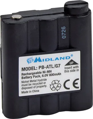 Immagine prodotto di Midland PB-ATL/G7 Pacco Batteria Ricaricabile per Walkie Talkie Midland G7 e G9, 800mAh, 6V, Extra Power e Alta Compatibilità, autonomia fino a 18h.
