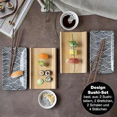 Immagine prodotto di Set asiatico per il sushi con bacchette e vassoio