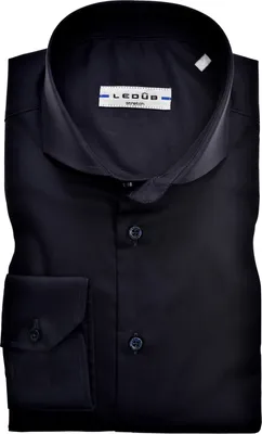 Produktbild von Ledub modern fit overhemd, donkerblauw stretch