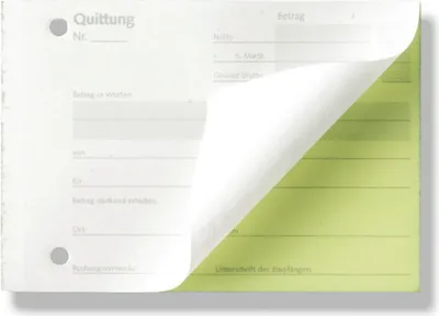 Produktbild von 3x Quittungsblock Quittungen 2X40 Bl A6 durchschreibend