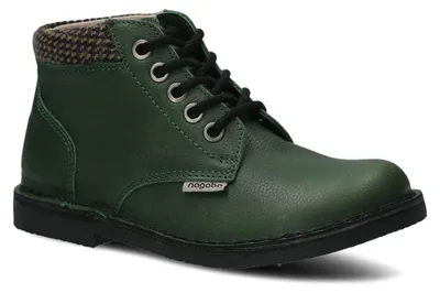 Produktbild von nagaba Stiefeletten Damen Boots Schnürschuhe für Frauen Lederschuhe, Grün, 36