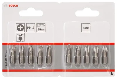 Produktbild von Schrauberbit Extra-Hart PH 2, 25 mm, 10er-Pack, im Blister