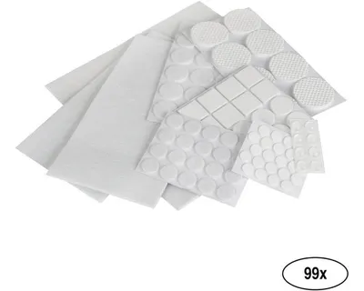 Immagine prodotto di Set di feltrini e ammortizzatori per porte in EVA, bianco, 99 pz