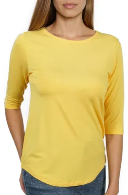 Productafbeelding van EGI damesblouse met driekwartmouwen, van viscose, elastisch, geschikt als onderjasje, elegant
