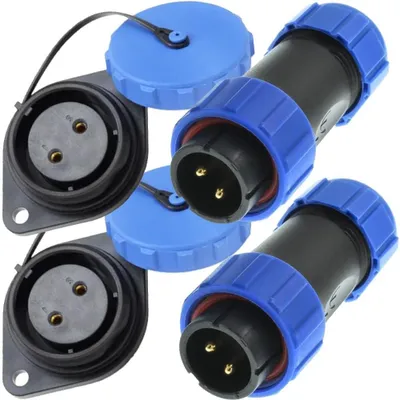 Productafbeelding van Waterdichte Connector Set - Stekker Koppeling - Stroom Aansluiten - IP68 Waterdicht - 4 Stuks - Zwart