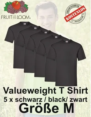 Produktbild von 5er Pack Valueweight T Shirt schwarz S M L XL 2XL 3XL M