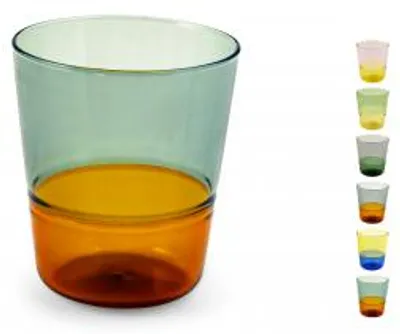 Immagine prodotto di H&H Set 6 Bicchieri Duo Colori Assortiti Cl29
