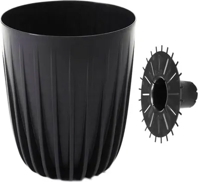 Produktbild von Mira Eco schwarzer Kunststoff-Blumentopf mit Einsatz, 25 cm