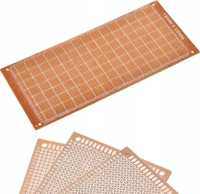 Image de Rosfix Plaque d'essai Universelle – Simple Face 130 x 250 mm | Montage THT, Pas de 2,54 mm | Idéale pour la Fabrication Électronique | Cartes d'essai