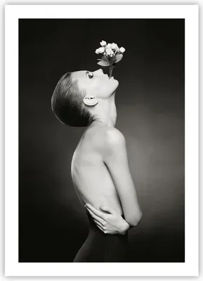Produktbild von Poster - Poster ohne Rahmen - Nackt Frau Blumen - 50x70 cm - Wand Bild - Wanddeko - Wandbilder - Kunstposter - Wandposter - Bilder - Kunstdruck - Wanddekoration - Wandbild - P2XPA50x70-4849