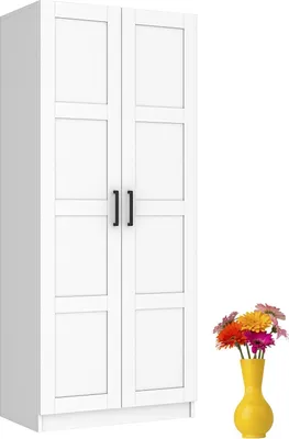Produktbild von Dekorex PRT211-Weiß 2-türiger Garderobenschrank