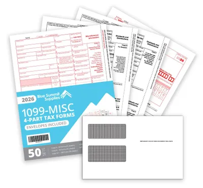 1099 MISC Formulare 2024, 4-teilig, 50 Lieferanten-Set, Laser, mit Umschlägen